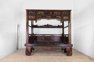 Lot 317 - A teak tester bed