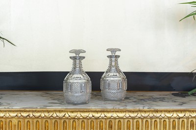 Lot 338 - A pair of Regency cut-glass decanters