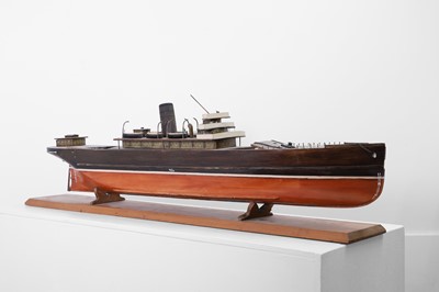 Lot 479 - A scratch-built painted wooden live steam ship model