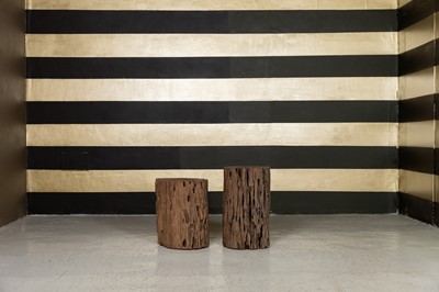 Lot 261 - Two driftwood garden seats or plinths