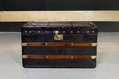 Lot 394 - A Victorian painted wood and canvas trunk