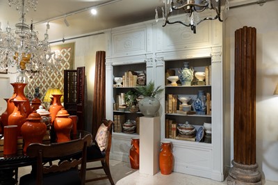 Lot 66 - A Consulate painted library bookcase