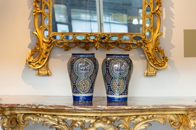 Lot 404 - A pair of glazed ceramic vases