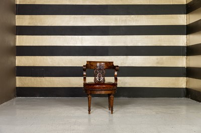 Lot 235 - A Louis Philippe walnut office chair