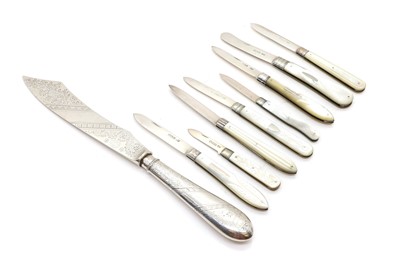 Lot 38 - A collection of silver and mother of pearl knives