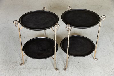 Lot 81 - A pair of silvered-metal étagères