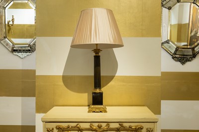 Lot 56 - An Empire-style gilt and patinated bronze lamp