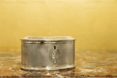 Lot 410 - A silver-plated oval tea caddy
