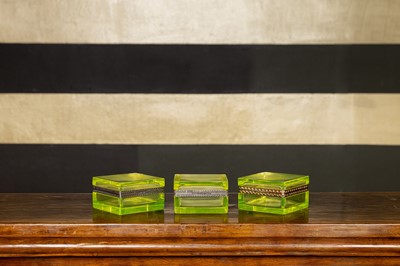 Lot 28 - Three uranium glass boxes