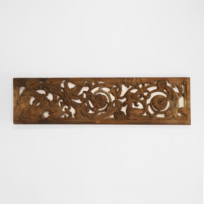 Lot 262 - A pierced and carved hardwood panel