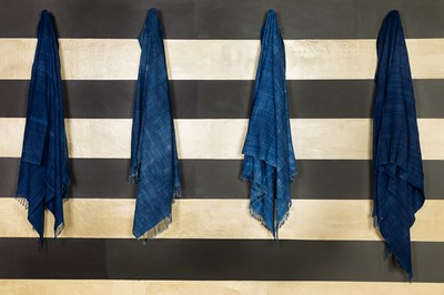 Lot 314 - Four indigo-dyed lengths