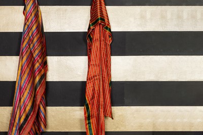 Lot 90 - Two striped silk cloths