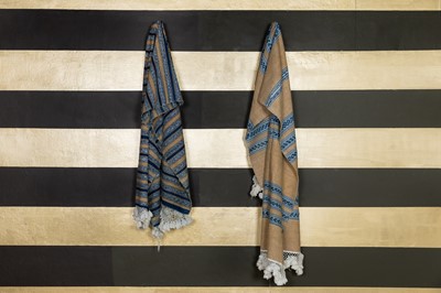 Lot 367 - Two striped cotton shawls