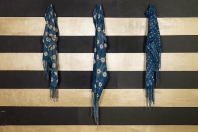 Lot 310 - Three indigo-dyed lengths