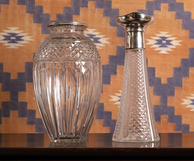 Lot 531 - A silver mounted cut glass vase