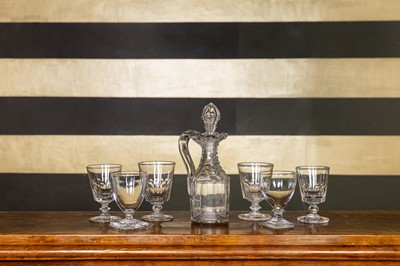 Lot 292 - A George III cut-crystal claret jug and stopper