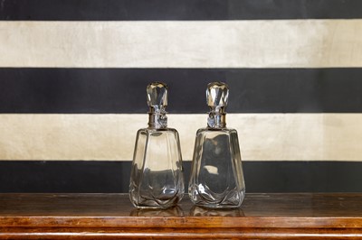 Lot 68 - An Art Deco glass and silver-mounted locking decanter