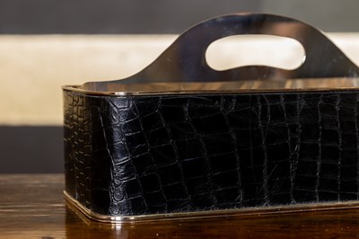 Lot 405 - A faux crocodile leather cutlery tray
