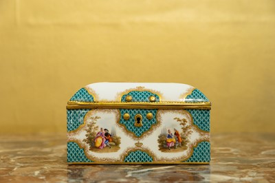 Lot 83 - A porcelain and gilt-metal casket