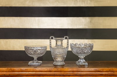 Lot 386 - A Victorian cut-glass twin-handled vase