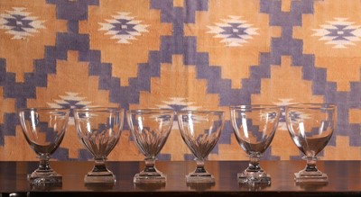 Lot 513 - Harlequin Set of Six Georgian rummers