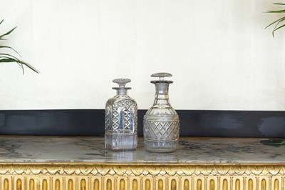 Lot 408 - Two cut-crystal decanters