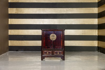 Lot 396 - A lacquered elm cabinet