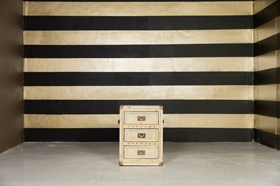 Lot 348 - A vellum-covered trunk
