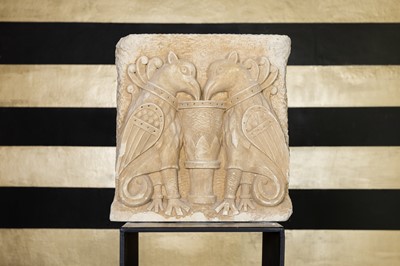 Lot 306 - A carved stone relief panel