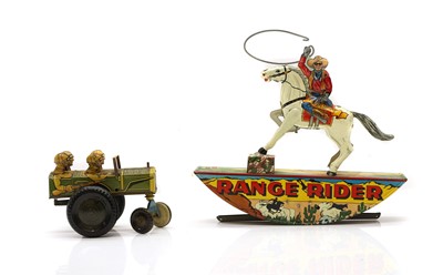 Lot 290 - A Louis Marx clockwork and tinplate 'Range Rider'