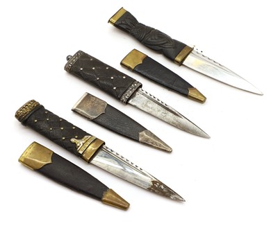 Lot 410 - Three Scottish sgian dubh