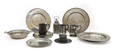 Lot 375 - A collection of pewter