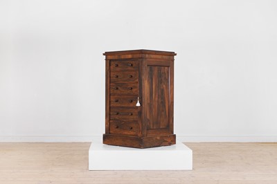 Lot 687 - A rosewood free-standing Wellington chest