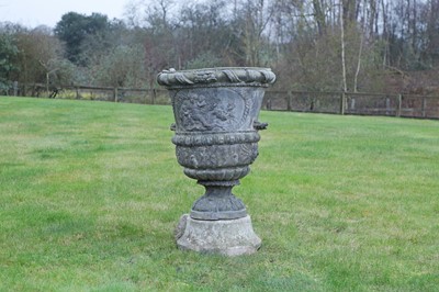Lot 706 - A neoclassical lead urn