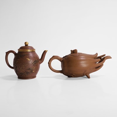 Lot 520 - Two Chinese zisha stoneware teapots