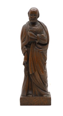 Lot 275 - A carved oak figure of a monk