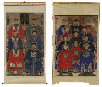 Lot 383 - Two Chinese hanging scrolls