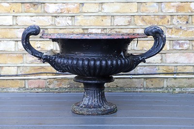 Lot 440 - A cast iron campana urn