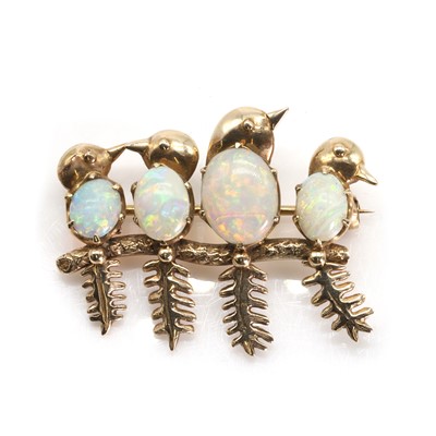 Lot 187 - An opal novelty brooch