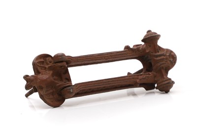 Lot 384 - A Victorian Gothic cast iron door knocker