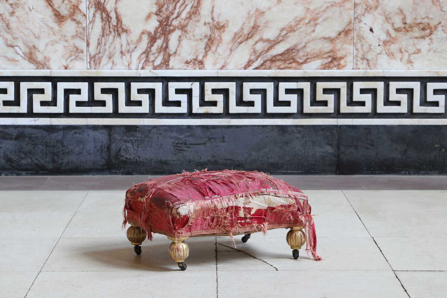 Lot 80 - A Victorian giltwood footstool