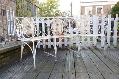 Lot 434 - An ironwork garden seat