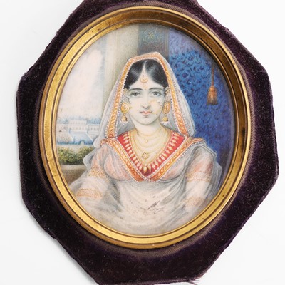 Lot 459 - An Indian painted miniature on ivory