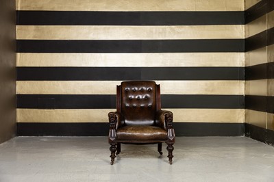 Lot 370 - A Victorian mahogany library armchair