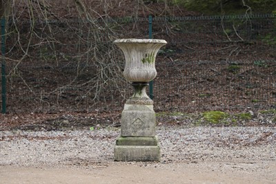 Lot 710 - A composition stone campana urn