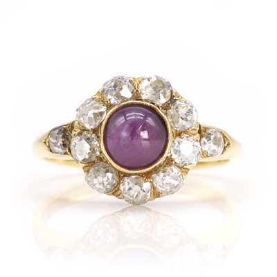 Lot 19 - A Victorian star ruby and diamond ring