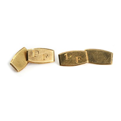 Lot 388 - A pair of 18ct gold cufflinks