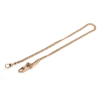 Lot 400 - A 9ct rose gold Albert chain