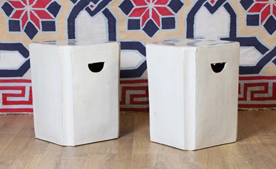 Lot 717 - A pair of Chinese stoneware garden seats