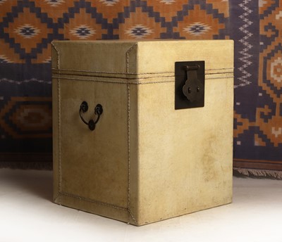 Lot 708 - A Chinese vellum trunk